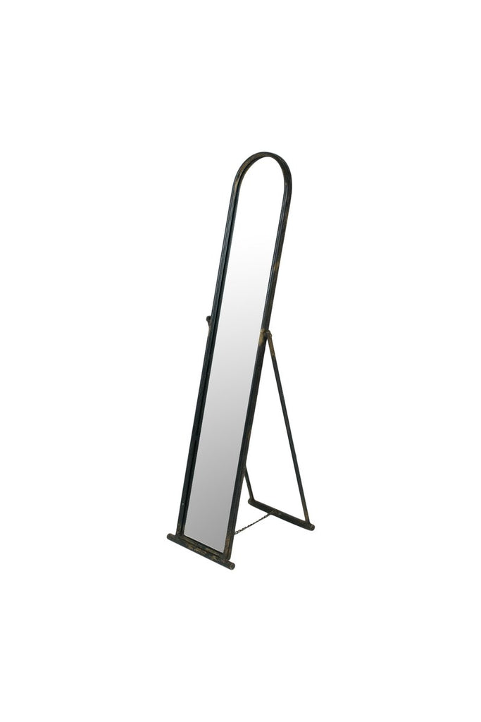 FLOOR MIRROR WITH METAL FRAME AND STAND