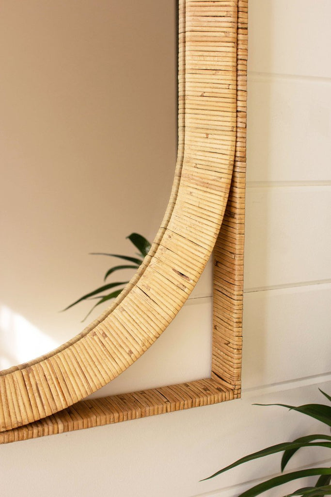 RECTANGLE/OVAL CANE WRAPPED MIRROR