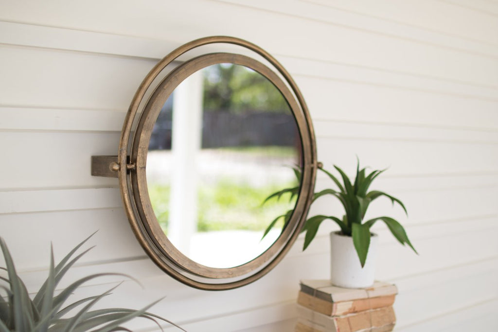 ROUND WALL MIRROR WITH ADJUSTABLE BRACKET