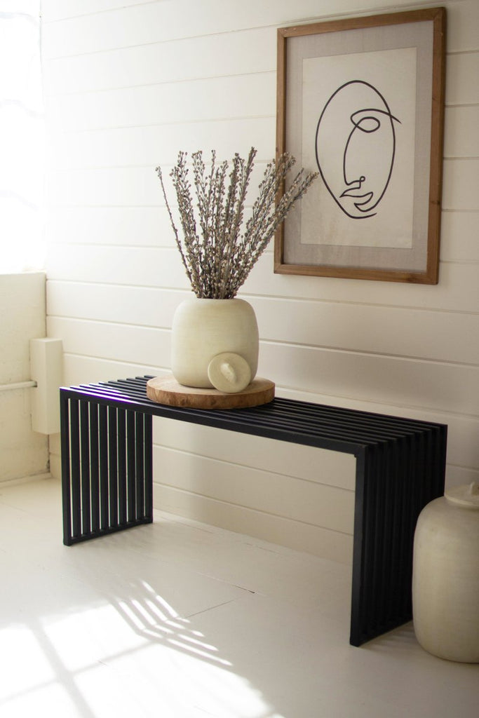 BLACK METAL BENCH CONSOLE