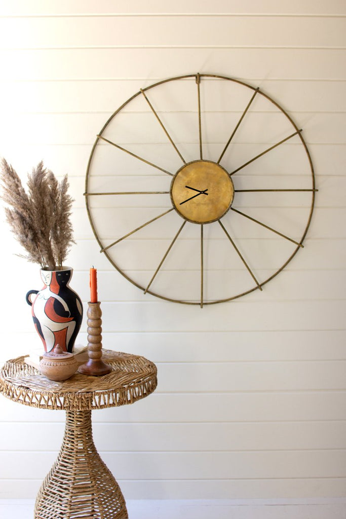 ANTIQUE BRASS WALL CLOCK