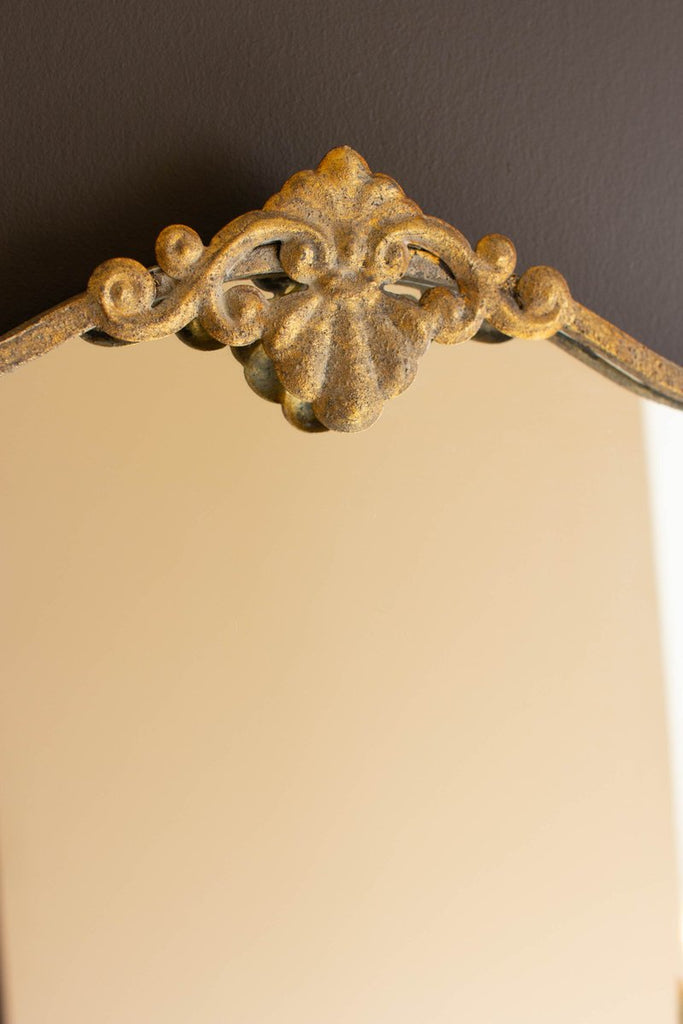 ANTIQUE BRASS VERTICAL WALL MIRROR