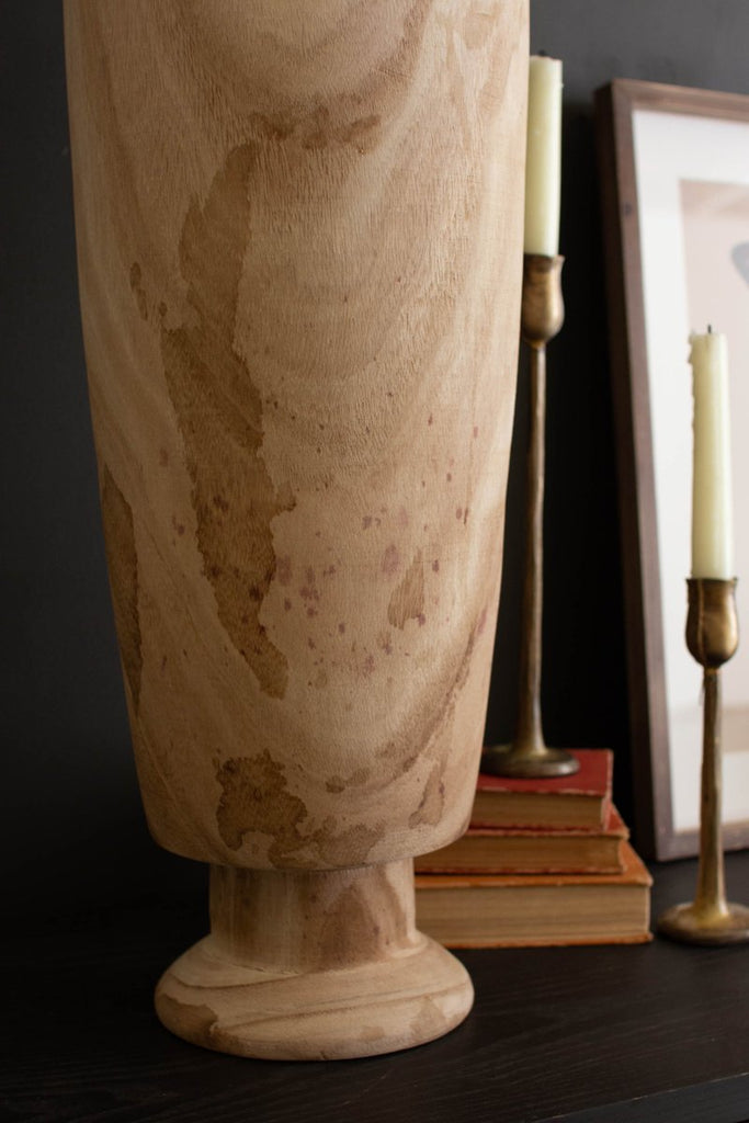 TALL WOODEN VASE