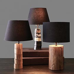 Matte Wood and Horn Lamps