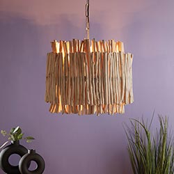 Antique Wood Pendant Light