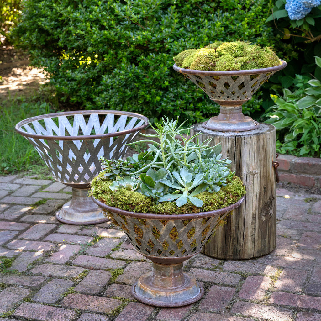 Woven Metal Footed Bowl, Set of 3