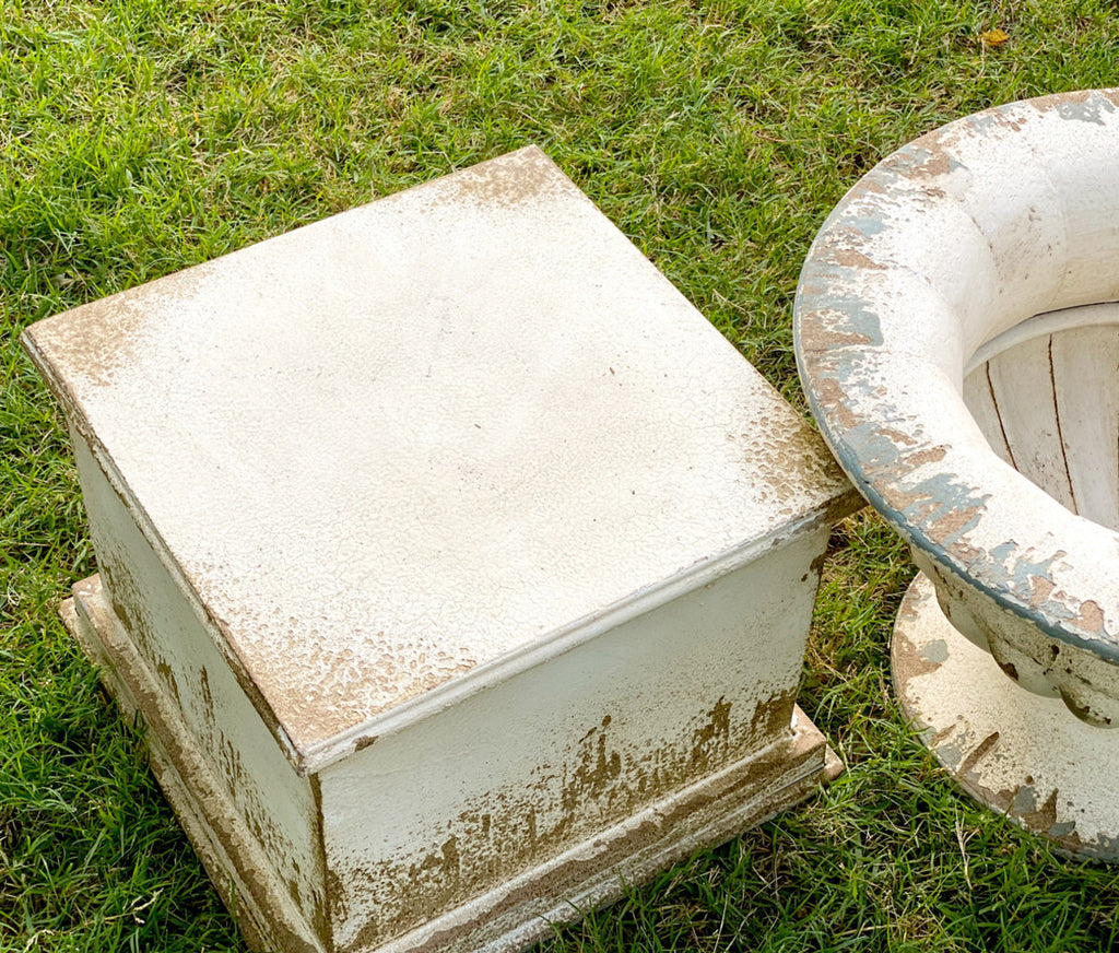 Metal Urn & Pedestal