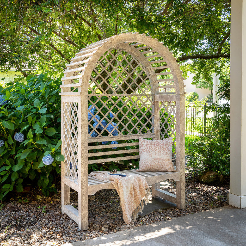 Iron Garden Trellis with Bench