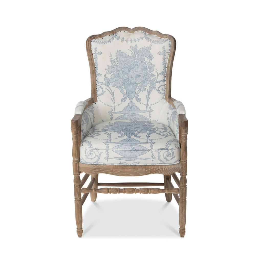 French Quarter Blue Provincial Fireside Chair