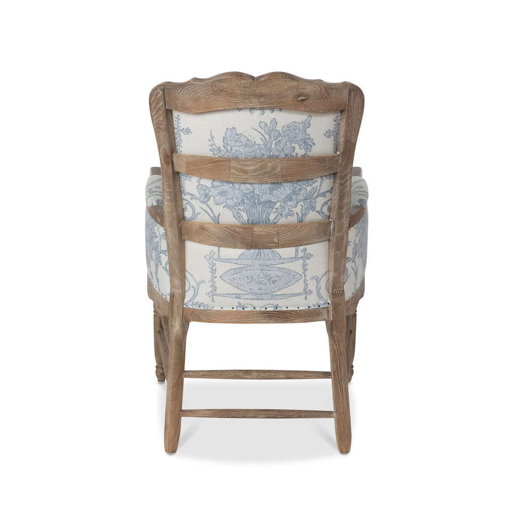 French Quarter Blue Provincial Fireside Chair