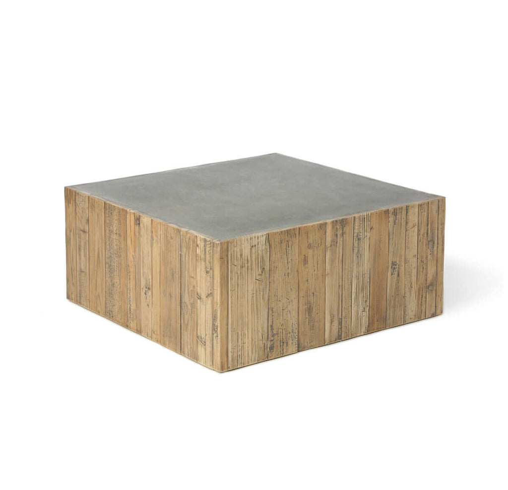 Aged Zinc Top Platform Coffee Table