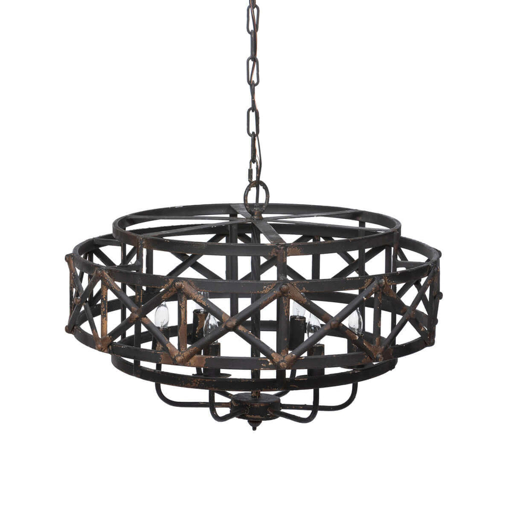 Metal Industrial Trestle Chandelier