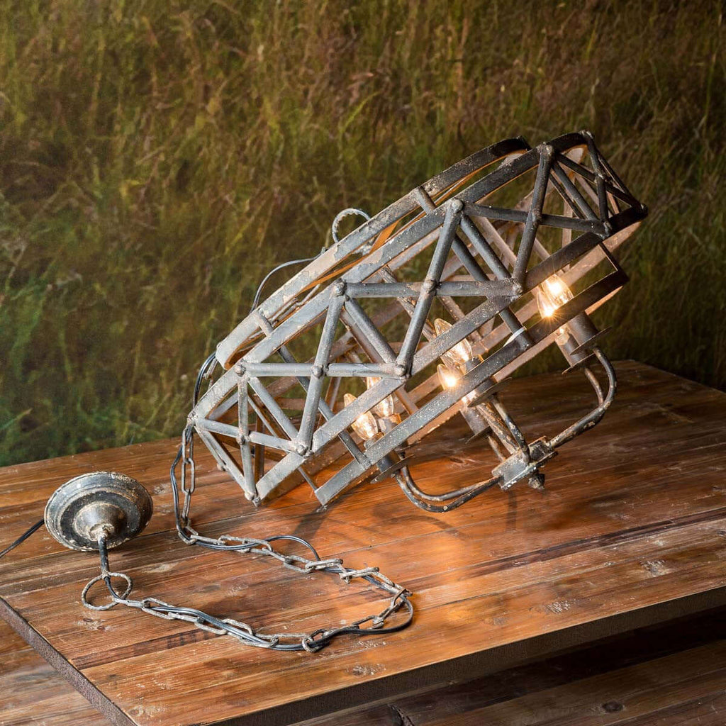 Metal Industrial Trestle Chandelier