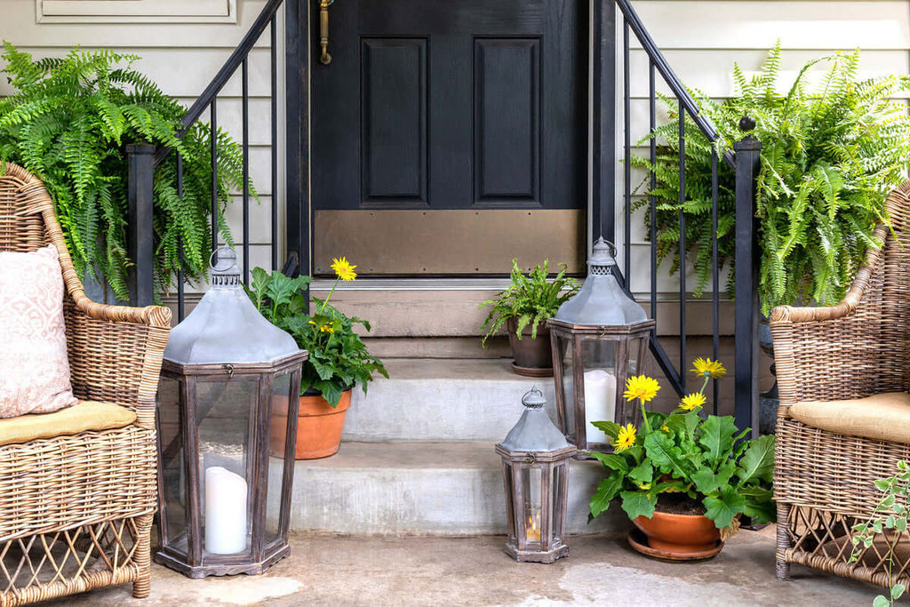 Wood & Galvanized Metal Lantern, Large