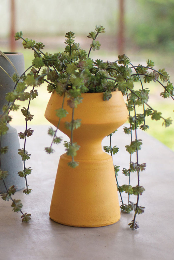 SET OF FOUR CLAY VASES - ONE EACH COLOR