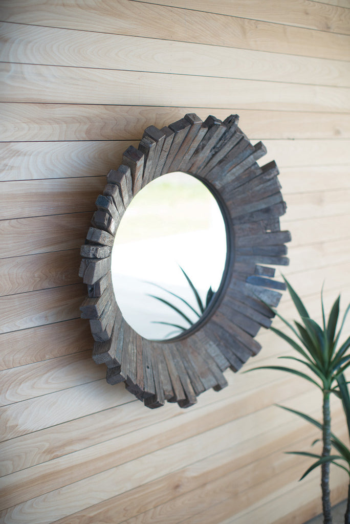 RECYCLED WOODEN MIRROR