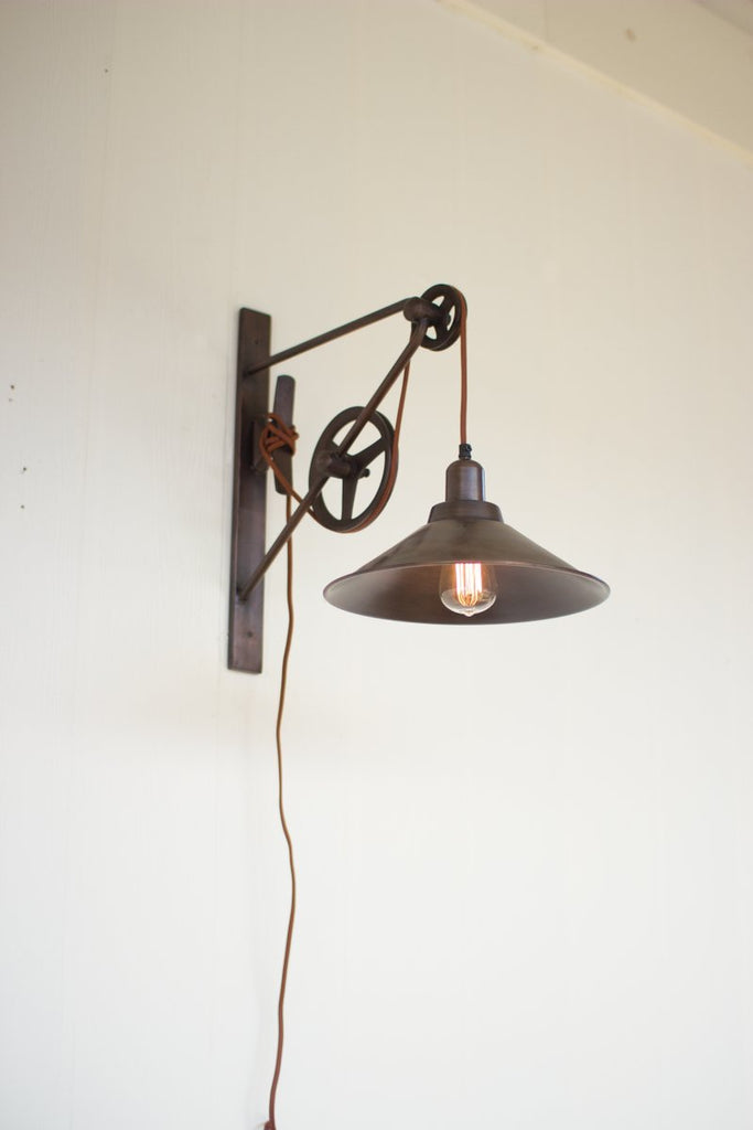 DOUBLE PULLEY WALL SCONCE