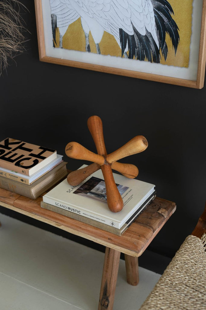 SET OF THREE NESTING IRON ACCENT TABLES W MANGO WOOD TOPS