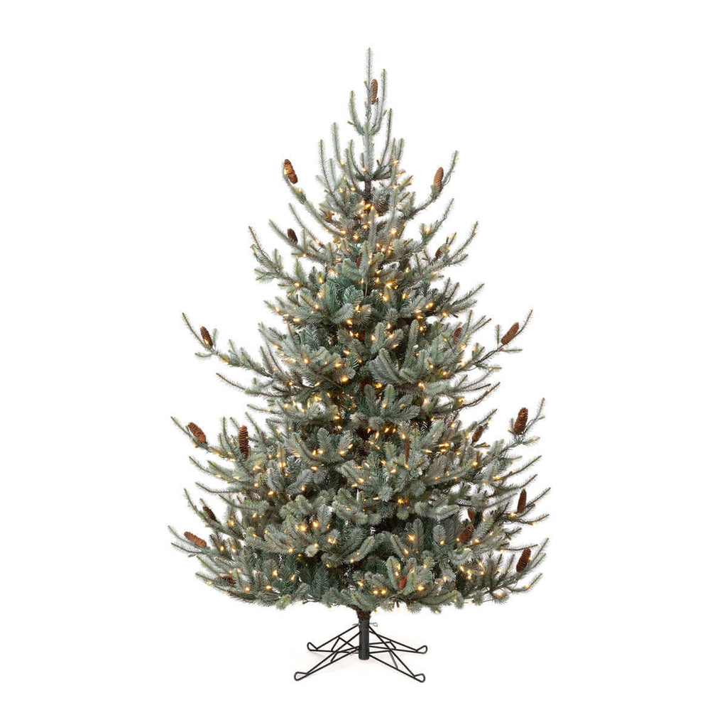 Park Hill Blue Spruce Christmas Tree, 7.5' Clear and Multi Lights