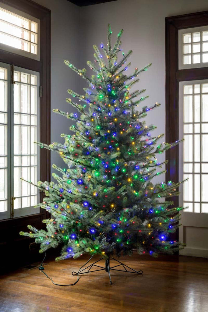 Park Hill Blue Spruce Christmas Tree, 7.5' Clear and Multi Lights