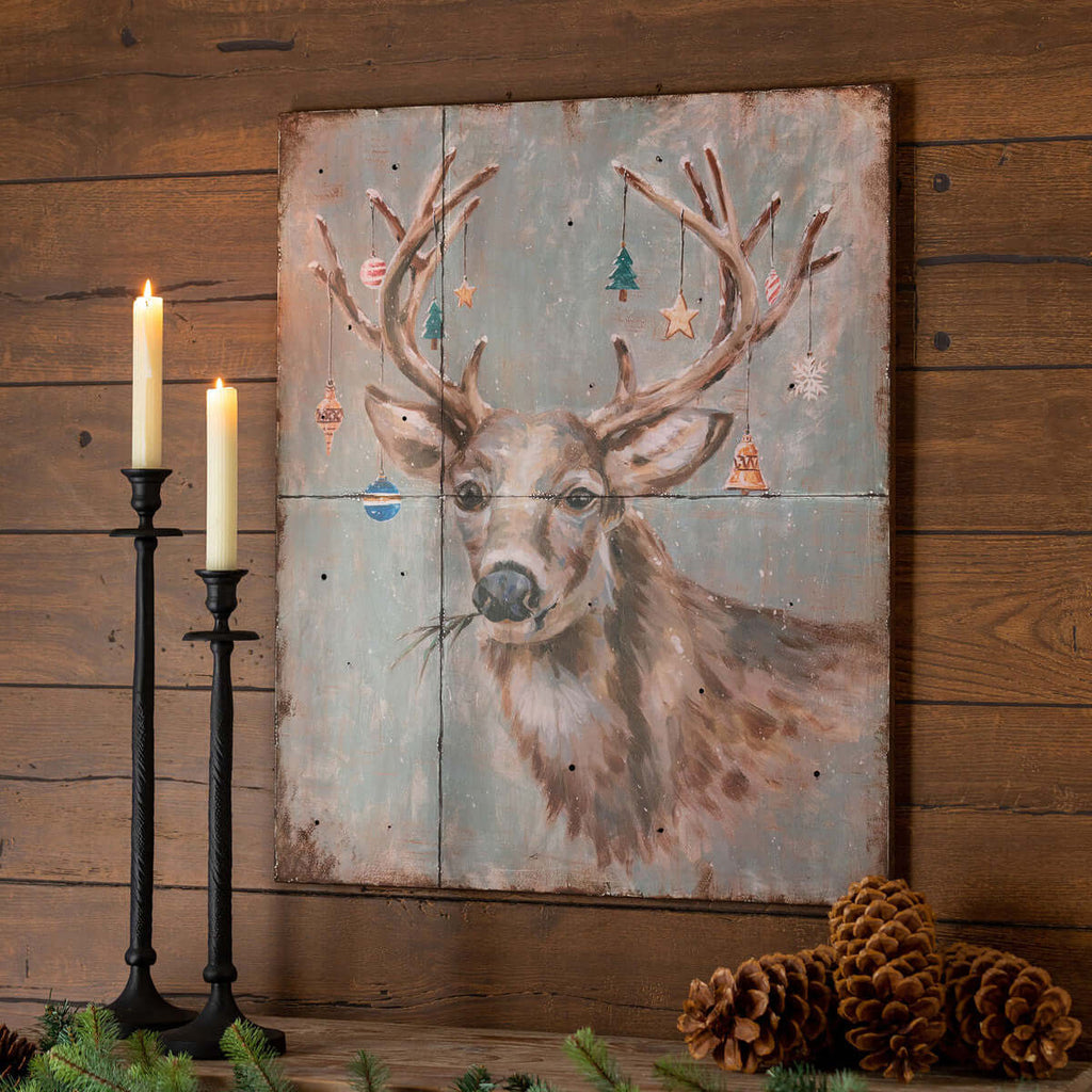 Festive Deer Iron Plaque